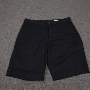Volcom Shorts Mens 36 Black Chino Stretch Flat Front 11 Inseam Casual Summer